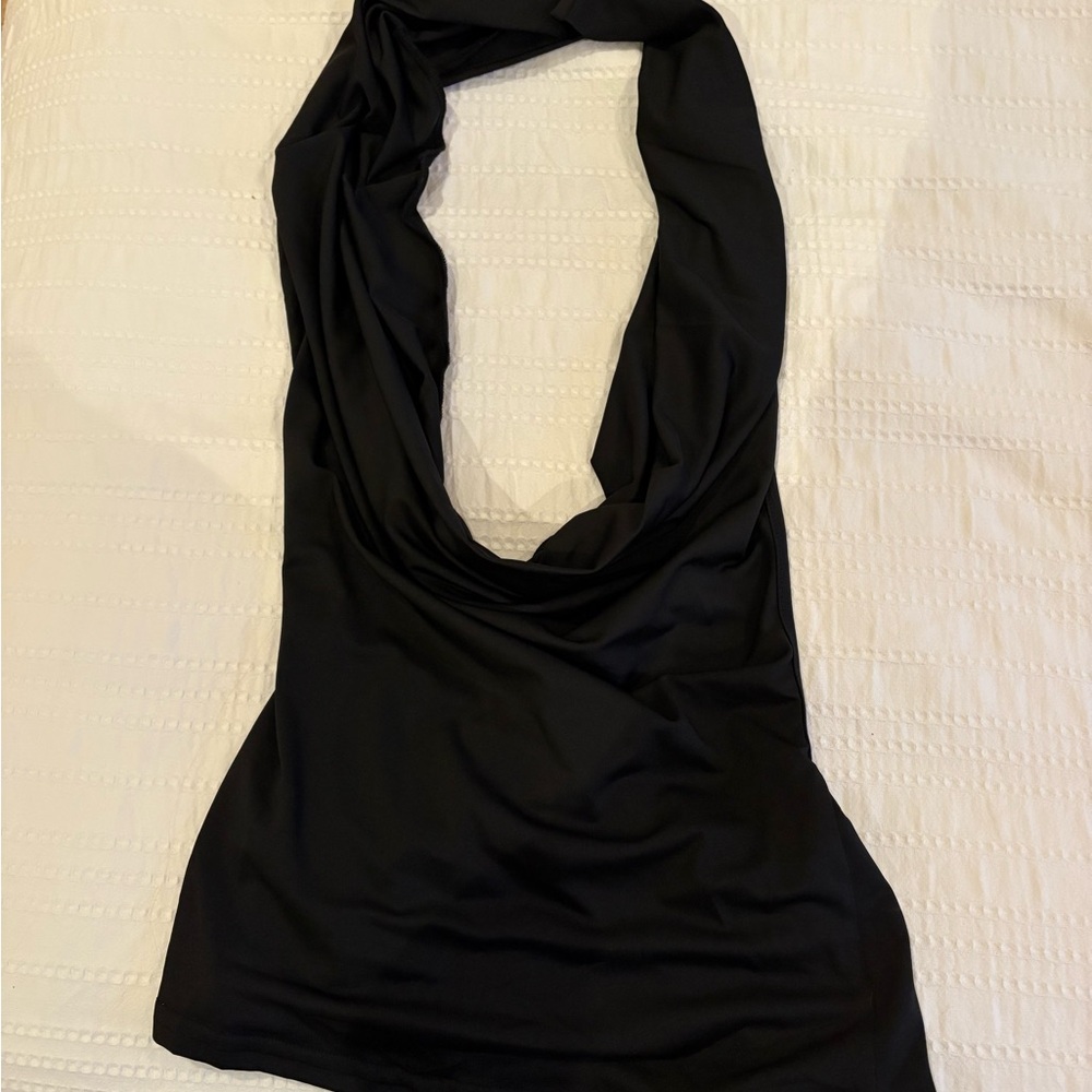 Elegant Black Halter Top